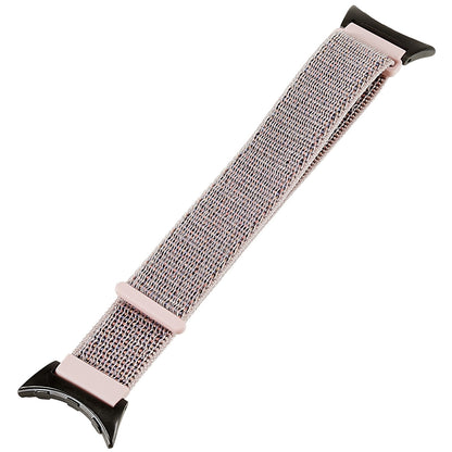 For Google Pixel Watch Breathable Nylon Weave Strap Sport Loop Replacement Watch Band with Black Metal Connector