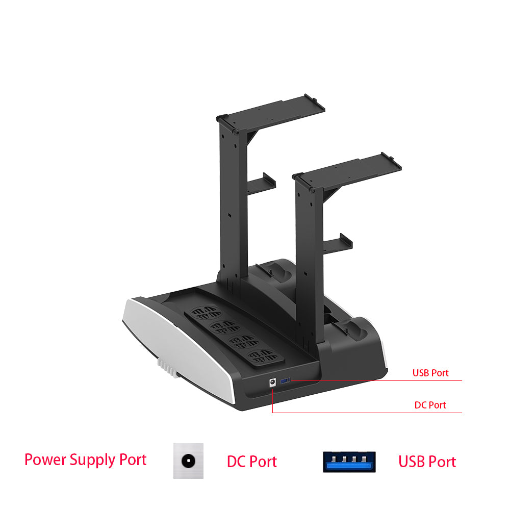 JYS-P5122 Multifunctional Charger Stand Cooling Fan Base for PS5 Game Console