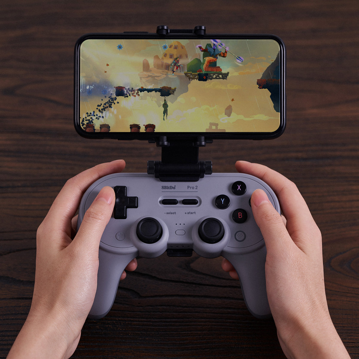 8BITDO Adjustable Aluminium Alloy Phone Holder Gaming Clip Bracket for 8BitDo Pro 2 Bluetooth Controller