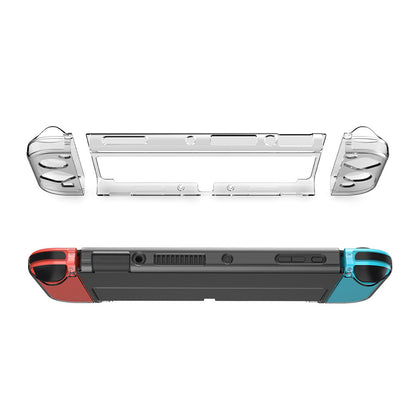 DOBE TNS-1133B 3-in-1 Detachable PC Transparent Protective Case Drop-proof Shell for Nintendo Switch OLED Left/Right Handles Host