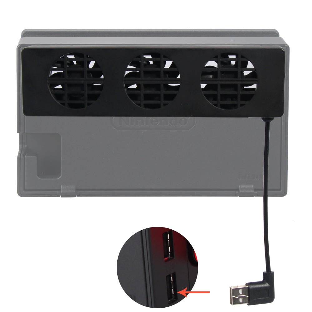 DOBE TNS-1719 3-Fan USB Cooling Fan Cooler for Nintendo Switch Game Console Holder