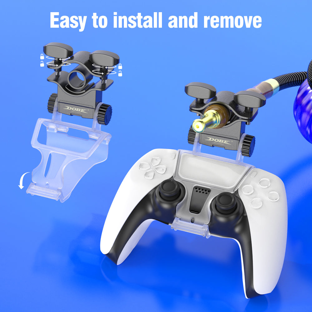 DOBE TP5-0573 Adjustable Game Smoke Pipe Holder Clip Hookah Gamepad Joystick Clamp Bracket for PS5 Wireless Controller