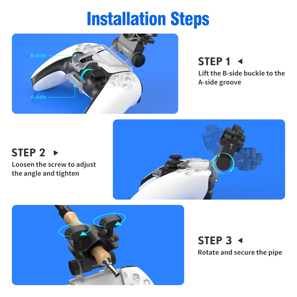 DOBE TP5-0573 Adjustable Game Smoke Pipe Holder Clip Hookah Gamepad Joystick Clamp Bracket for PS5 Wireless Controller