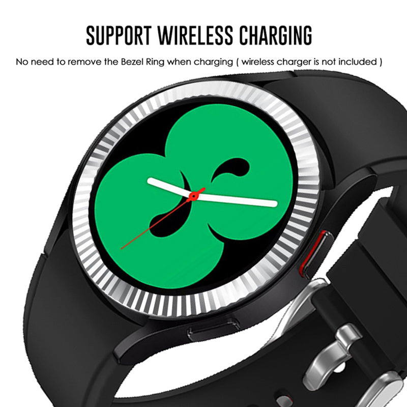 Stainless Steel Bevel Ring Adhesive Protective Shell for Samsung Galaxy Watch4 Classic 46mm