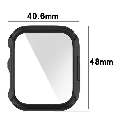 2 in 1 Full Protection Scratch Resistant Hard PC Case with Tempered Glass Screen Cover for Apple Watch Series 7 45mm / Series 8 45mm