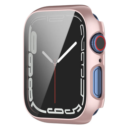 2 in 1 Full Protection Scratch Resistant Hard PC Case with Tempered Glass Screen Cover for Apple Watch Series 7 45mm / Series 8 45mm