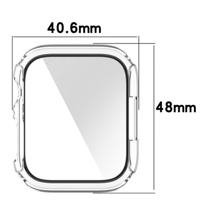 2 in 1 Full Protection Scratch Resistant Hard PC Case with Tempered Glass Screen Cover for Apple Watch Series 7 45mm / Series 8 45mm