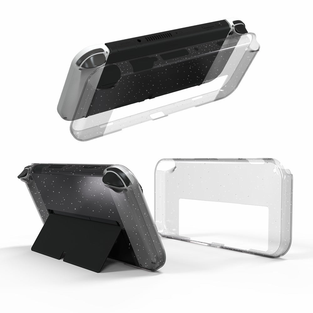 JYS JYS-NS220 Glitter Transparent Anti-skid TPU Protective Case Drop-proof Cover for Nintendo Switch OLED