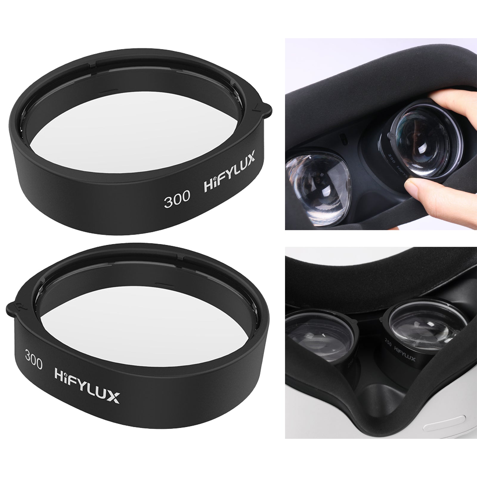 HIFYLUX QF11 1 Pair -4.0D Aspherical Resin Glasses Lenses Myopia Lenses VR Glasses Accessories for Oculus Quest 2