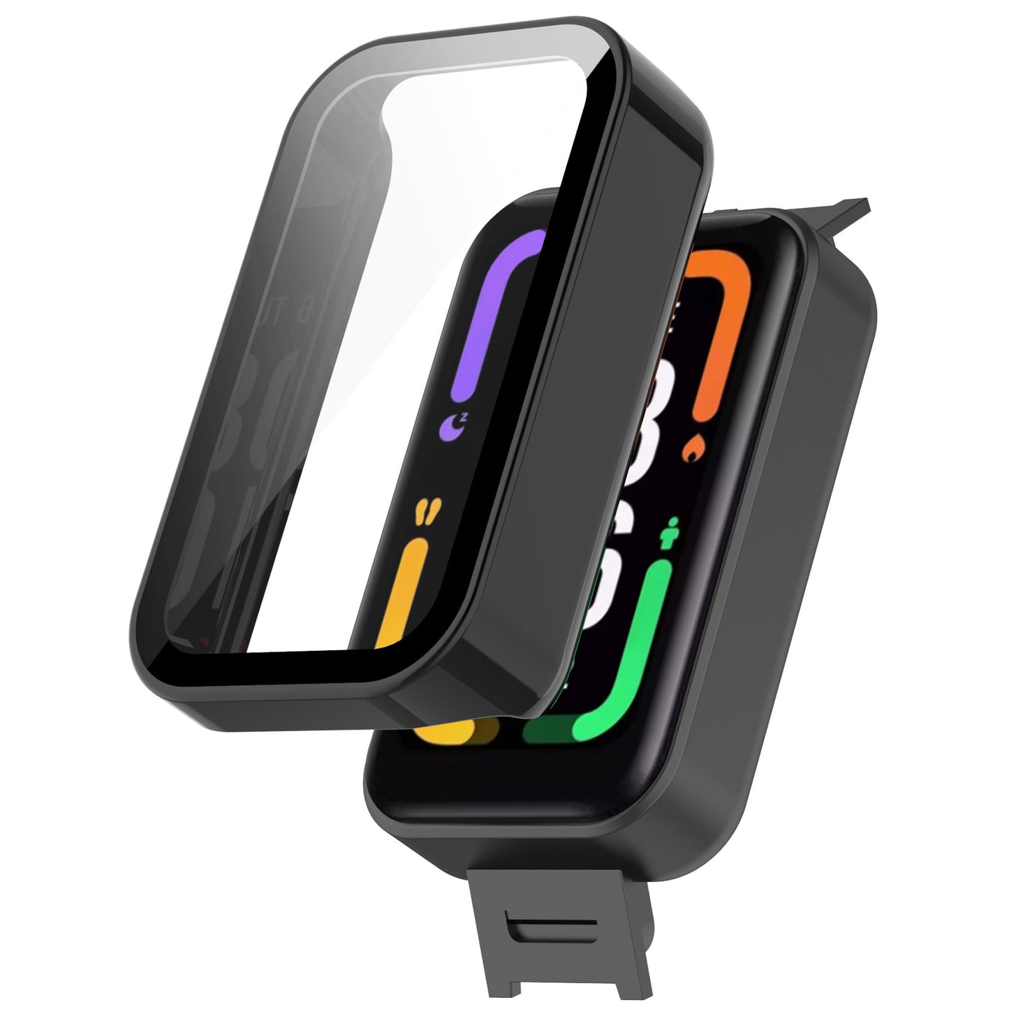 Built-in with Tempered Glass Screen Protector Anti-drop PC Watch Case for Xiaomi Redmi Smart Band Pro