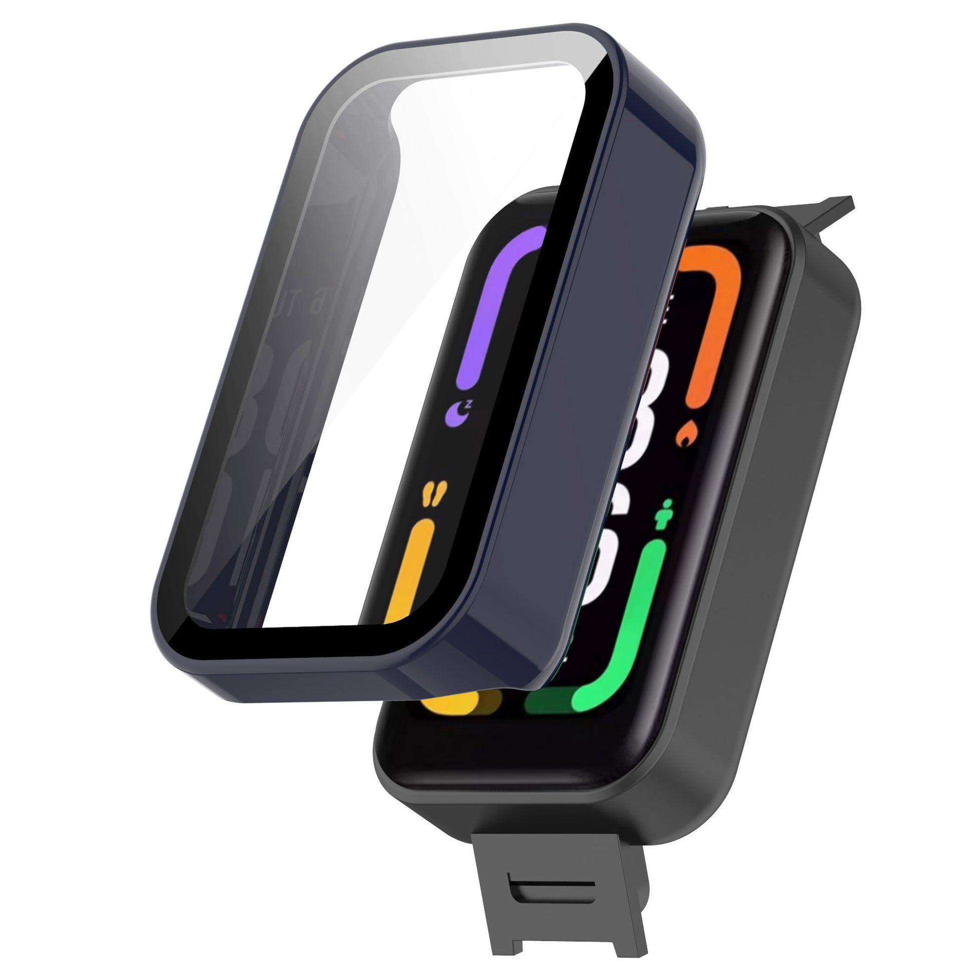 Built-in with Tempered Glass Screen Protector Anti-drop PC Watch Case for Xiaomi Redmi Smart Band Pro