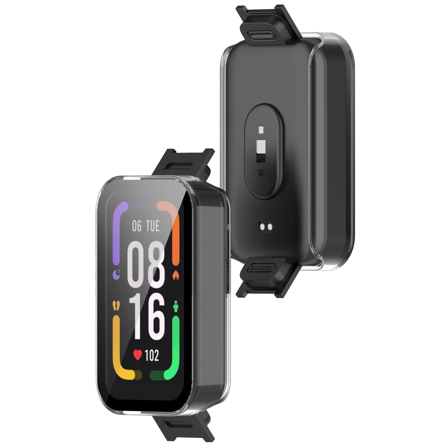 Built-in with Tempered Glass Screen Protector Anti-drop PC Watch Case for Xiaomi Redmi Smart Band Pro