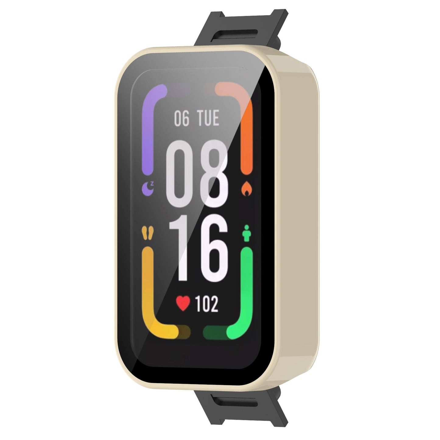 Built-in with Tempered Glass Screen Protector Anti-drop PC Watch Case for Xiaomi Redmi Smart Band Pro