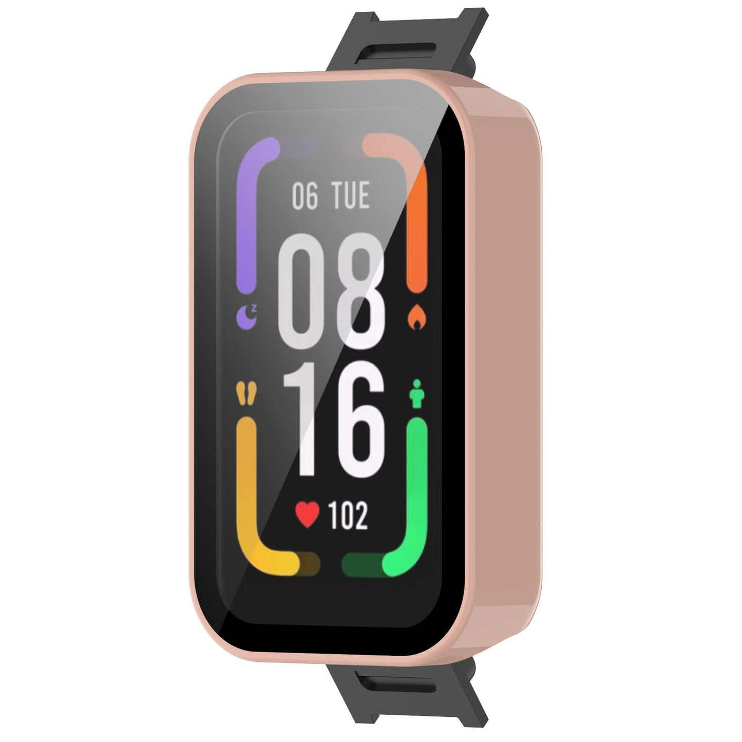 Built-in with Tempered Glass Screen Protector Anti-drop PC Watch Case for Xiaomi Redmi Smart Band Pro