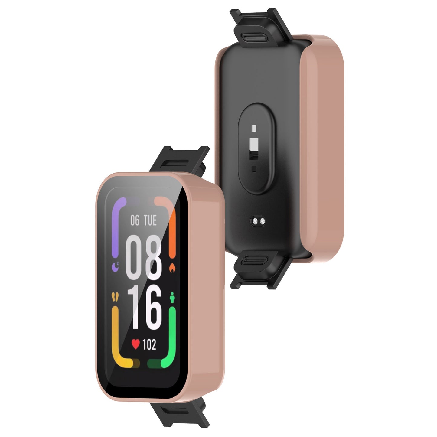 Built-in with Tempered Glass Screen Protector Anti-drop PC Watch Case for Xiaomi Redmi Smart Band Pro