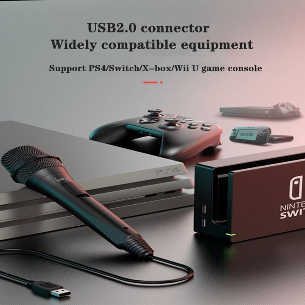 IPEGA PG-9209 USB 2.0 Karaoke Mic Handheld Wired Microphone for PS4/Wii U/Nintendo Switch