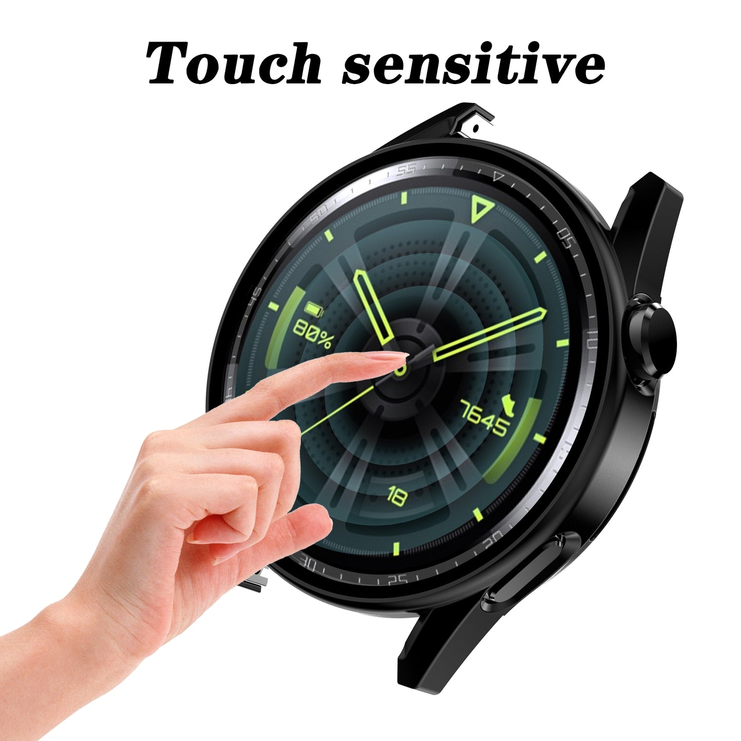 Electroplating Frosted Anti-drop Watch Case Frame with Tempered Glass Screen Protective Film for Huawei Watch GT 3 42mm