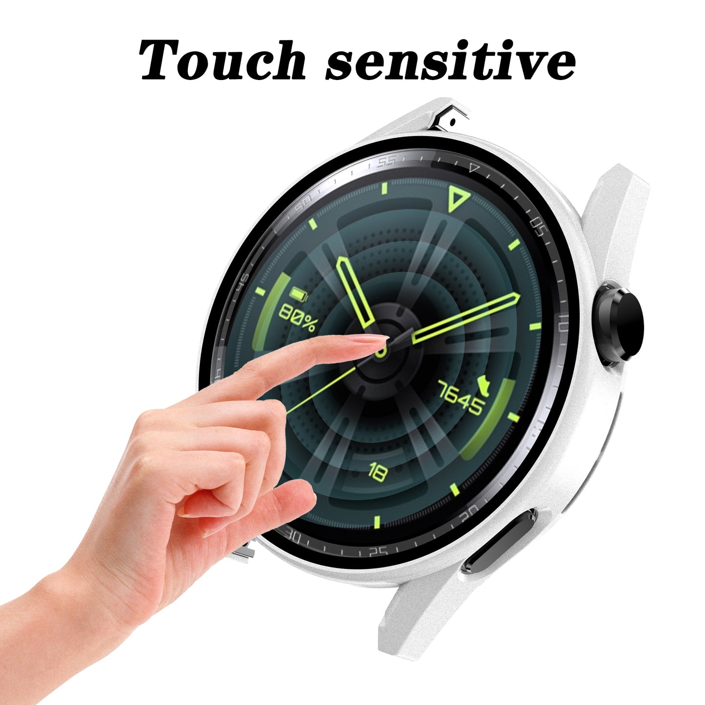 Electroplating Frosted Anti-drop Watch Case Frame with Tempered Glass Screen Protective Film for Huawei Watch GT 3 42mm