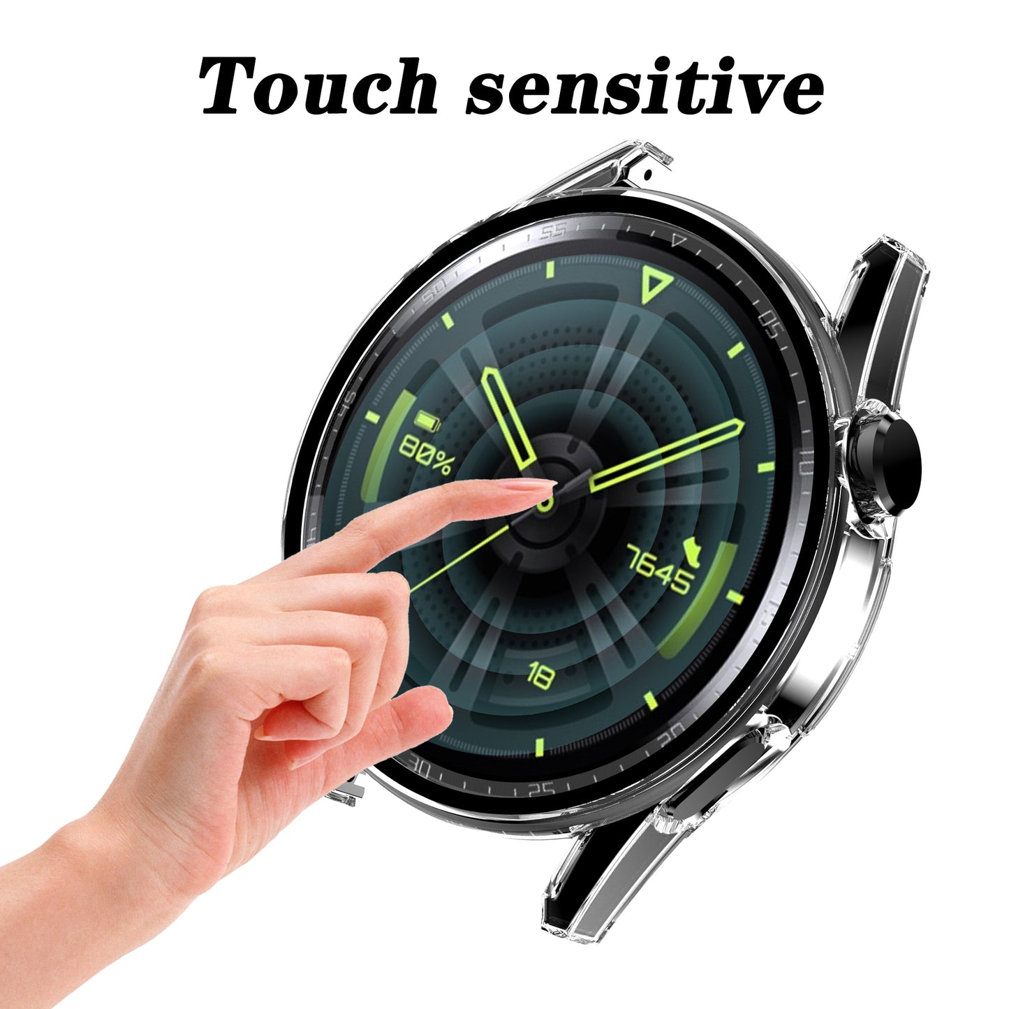 Electroplating Frosted Anti-drop Watch Case Frame with Tempered Glass Screen Protective Film for Huawei Watch GT 3 42mm