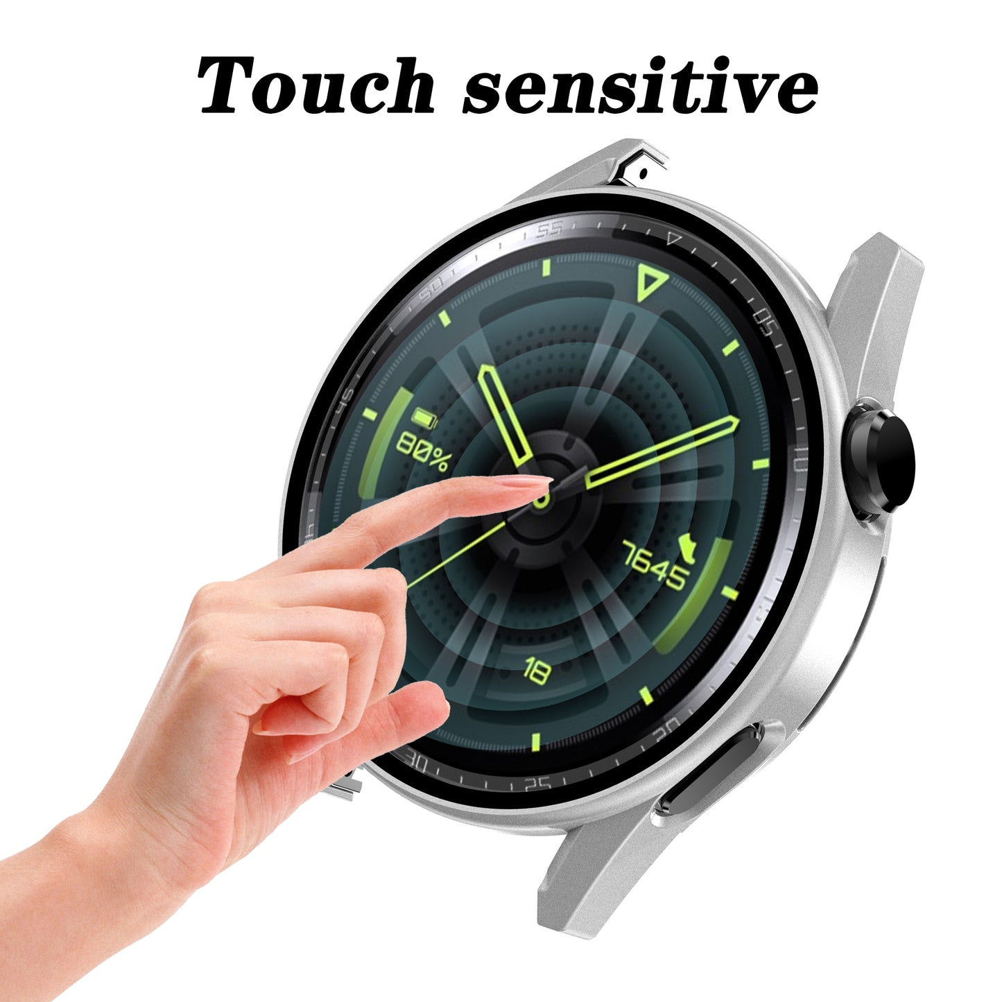 Electroplating Frosted Anti-drop Watch Case Frame with Tempered Glass Screen Protective Film for Huawei Watch GT 3 42mm