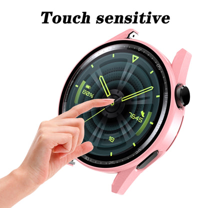 Electroplating Frosted Anti-drop Watch Case Frame with Tempered Glass Screen Protective Film for Huawei Watch GT 3 42mm