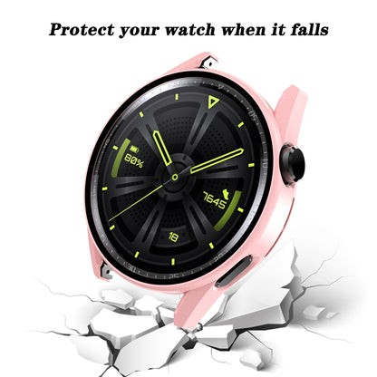 Electroplating Frosted Anti-drop Watch Case Frame with Tempered Glass Screen Protective Film for Huawei Watch GT 3 42mm