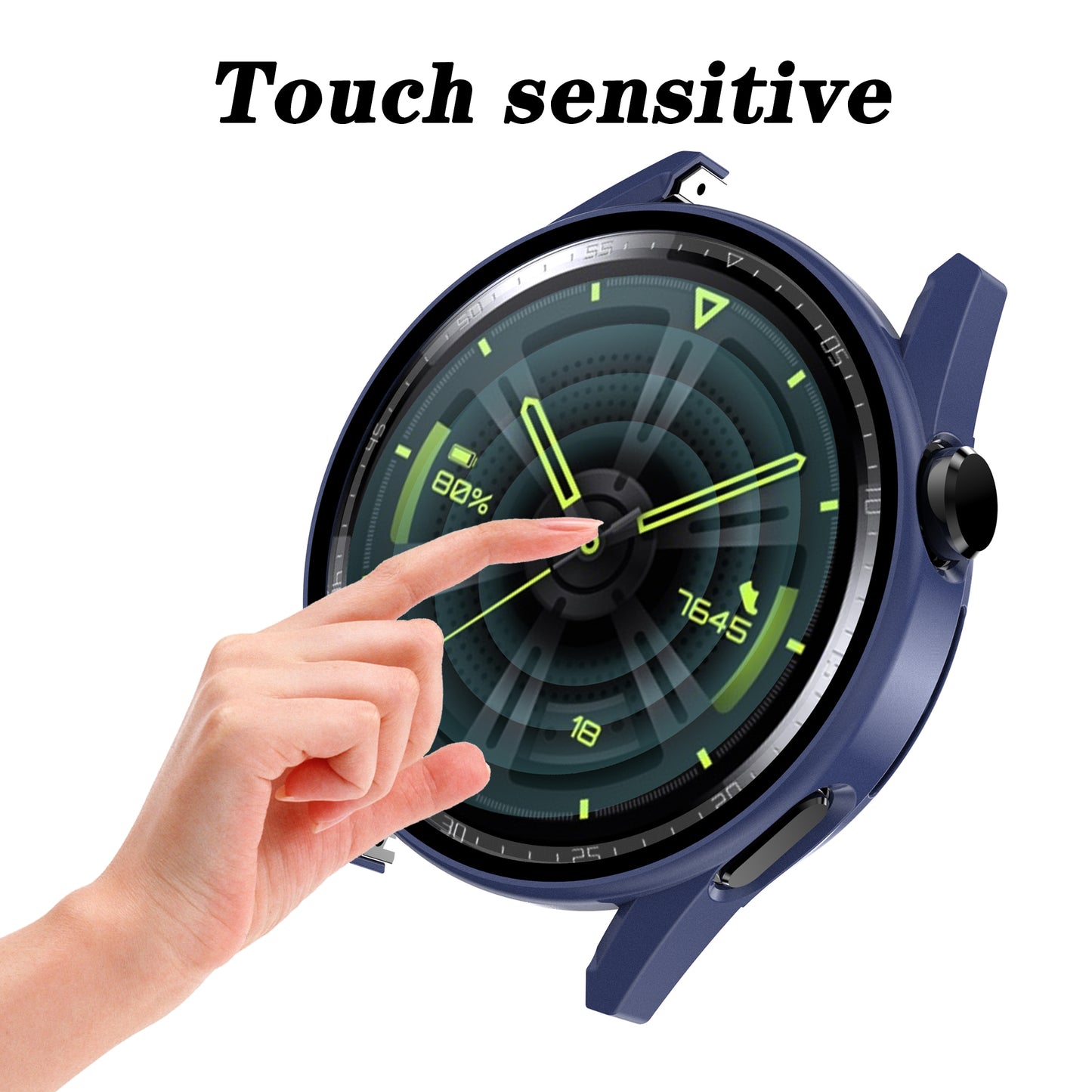 Electroplating Frosted Anti-drop Watch Case Frame with Tempered Glass Screen Protective Film for Huawei Watch GT 3 42mm