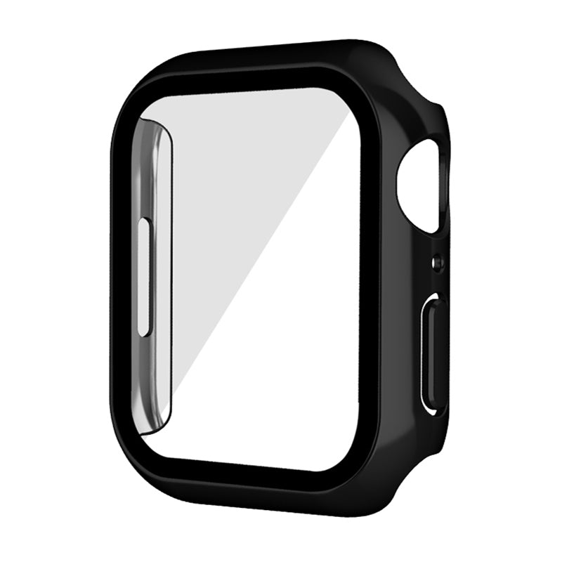 PC Watch Case for Apple Watch Series 7 45mm / Series 8 45mm, Well-protected Electroplating Watch Cover with Tempered Glass Screen Protector