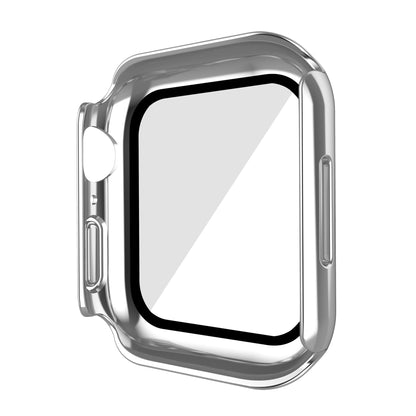 PC Watch Case for Apple Watch Series 7 45mm / Series 8 45mm, Well-protected Electroplating Watch Cover with Tempered Glass Screen Protector