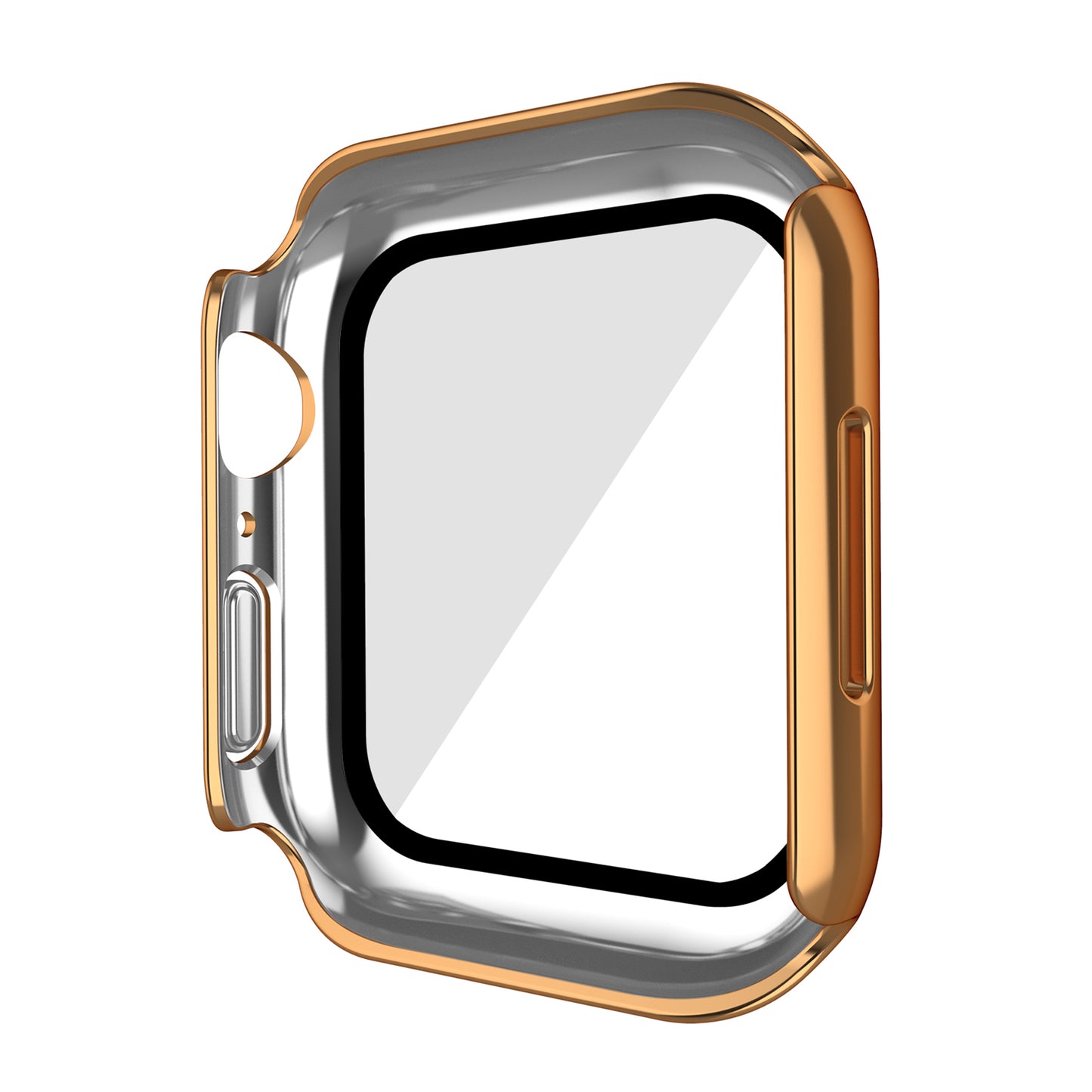 PC Watch Case for Apple Watch Series 7 45mm / Series 8 45mm, Well-protected Electroplating Watch Cover with Tempered Glass Screen Protector