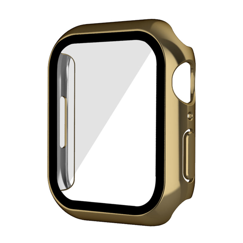 PC Watch Case for Apple Watch Series 7 45mm / Series 8 45mm, Well-protected Electroplating Watch Cover with Tempered Glass Screen Protector