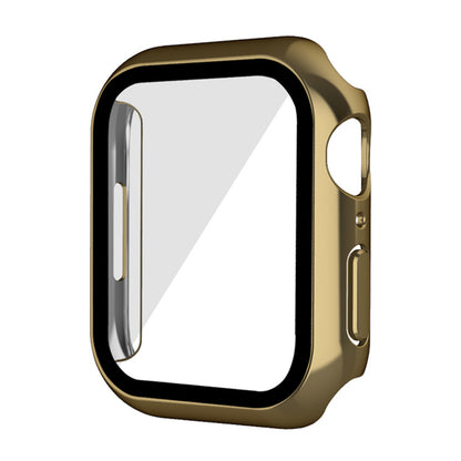 PC Watch Case for Apple Watch Series 7 45mm / Series 8 45mm, Well-protected Electroplating Watch Cover with Tempered Glass Screen Protector