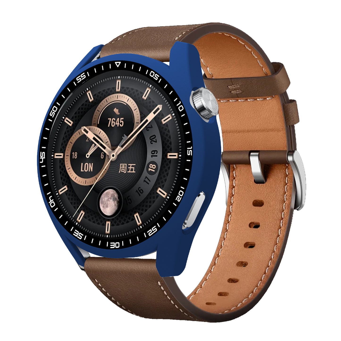 For Huawei Watch GT3 46mm Shockproof Hard PC Frame Protective Shell with Anti-Scratch HD Tempered Glass Screen Protector