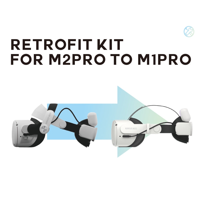 BOBOVR for M2 Pro Convert to M1 Pro Retrofit Kit Strap Silicone Pad Gasket Conversion Accessories Set