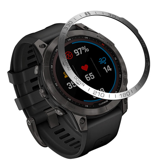 For Garmin Fenix 7 Scale Design Stainless Steel Sporty Smart Watch Bezel Protective Decor Ring