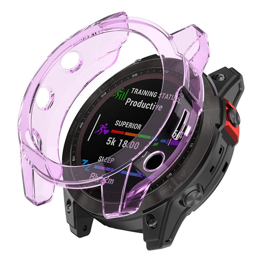 For Garmin Fenix 7/7 Solar/7 Sapphire Solar Half-pack Hollowed Transparent Watch Case Cover 