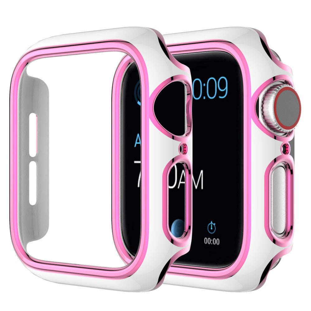 For Apple Watch Series 4 / 5 / 6 44mm / SE 44mm / SE (2022) 44mm Stylish Dual Color Watch Case PC Electroplating Anti-scratch Half Protective Cover