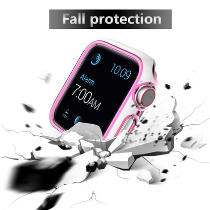 For Apple Watch Series 4 / 5 / 6 44mm / SE 44mm / SE (2022) 44mm Stylish Dual Color Watch Case PC Electroplating Anti-scratch Half Protective Cover