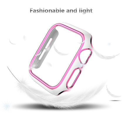 For Apple Watch Series 4 / 5 / 6 44mm / SE 44mm / SE (2022) 44mm Stylish Dual Color Watch Case PC Electroplating Anti-scratch Half Protective Cover