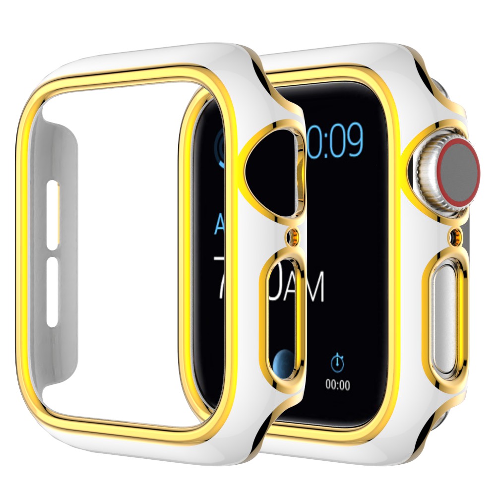 For Apple Watch Series 4 / 5 / 6 44mm / SE 44mm / SE (2022) 44mm Stylish Dual Color Watch Case PC Electroplating Anti-scratch Half Protective Cover