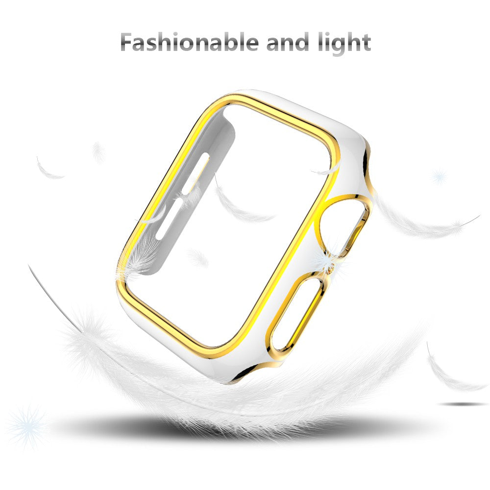 For Apple Watch Series 4 / 5 / 6 44mm / SE 44mm / SE (2022) 44mm Stylish Dual Color Watch Case PC Electroplating Anti-scratch Half Protective Cover