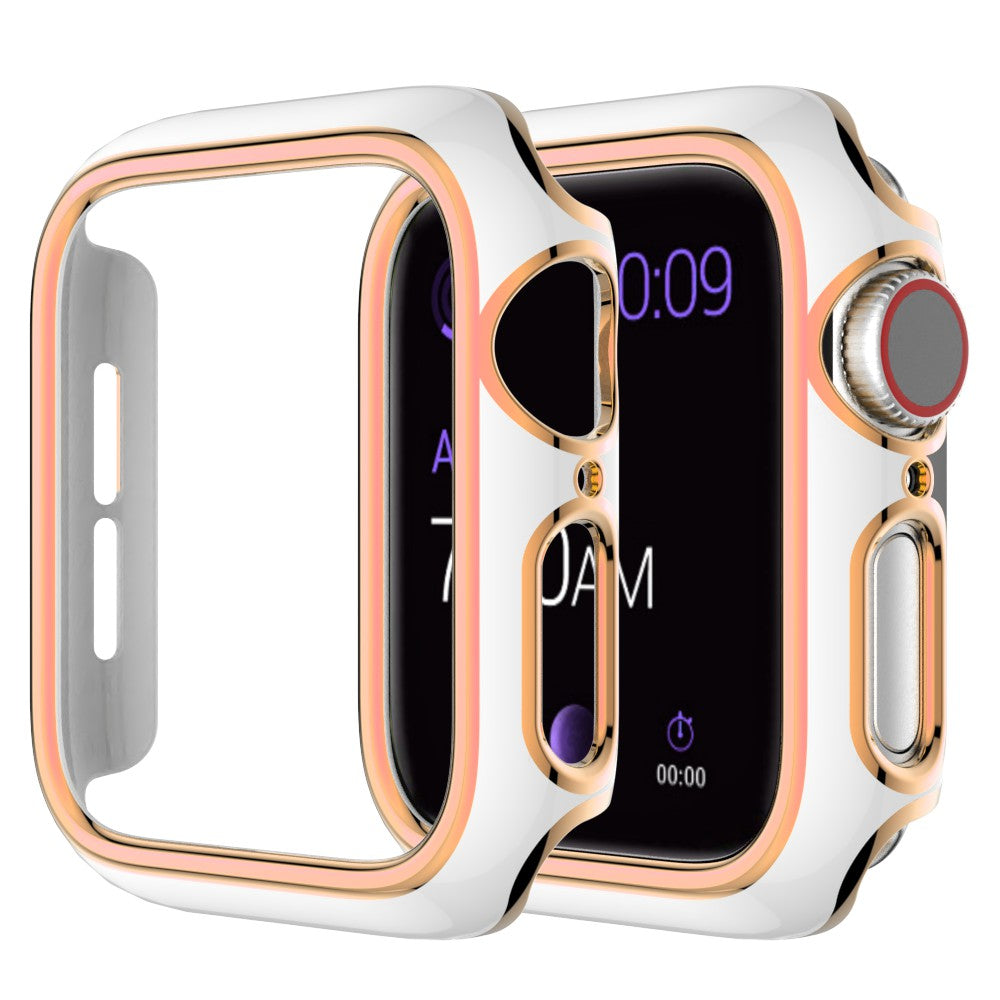 For Apple Watch Series 4 / 5 / 6 44mm / SE 44mm / SE (2022) 44mm Stylish Dual Color Watch Case PC Electroplating Anti-scratch Half Protective Cover