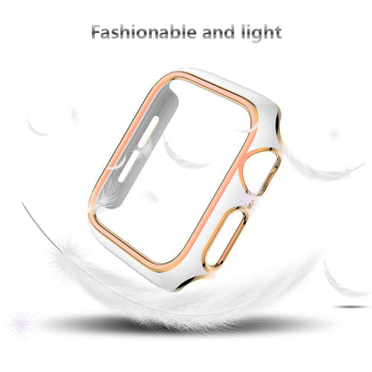 For Apple Watch Series 4 / 5 / 6 44mm / SE 44mm / SE (2022) 44mm Stylish Dual Color Watch Case PC Electroplating Anti-scratch Half Protective Cover