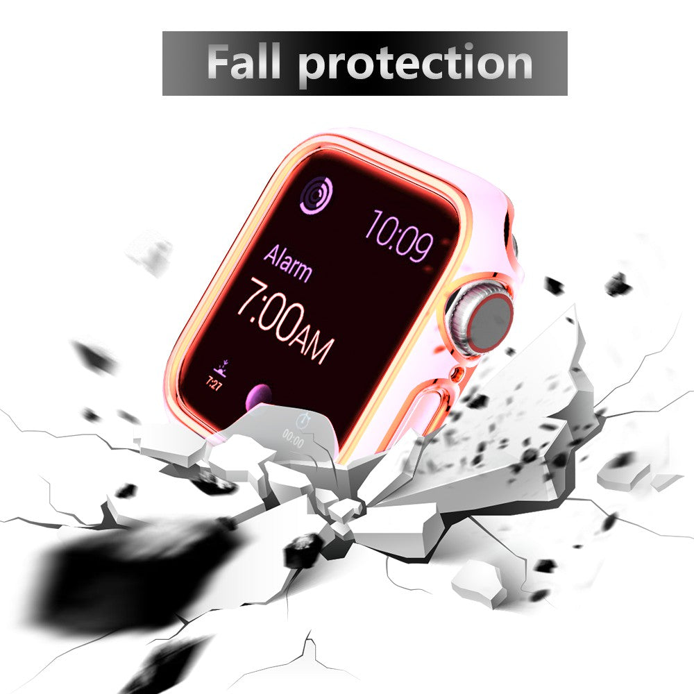 For Apple Watch Series 4 / 5 / 6 44mm / SE 44mm / SE (2022) 44mm Stylish Dual Color Watch Case PC Electroplating Anti-scratch Half Protective Cover