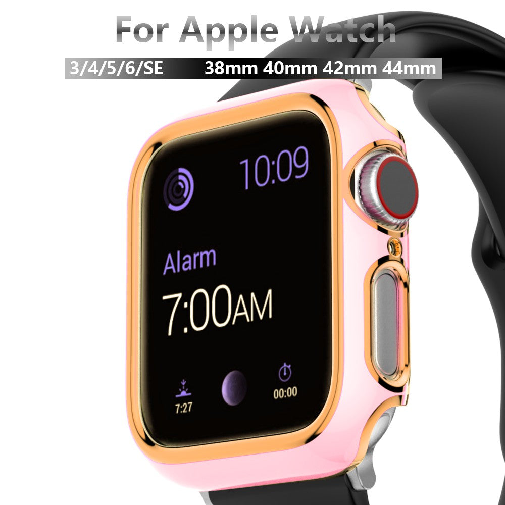 For Apple Watch Series 4 / 5 / 6 44mm / SE 44mm / SE (2022) 44mm Stylish Dual Color Watch Case PC Electroplating Anti-scratch Half Protective Cover