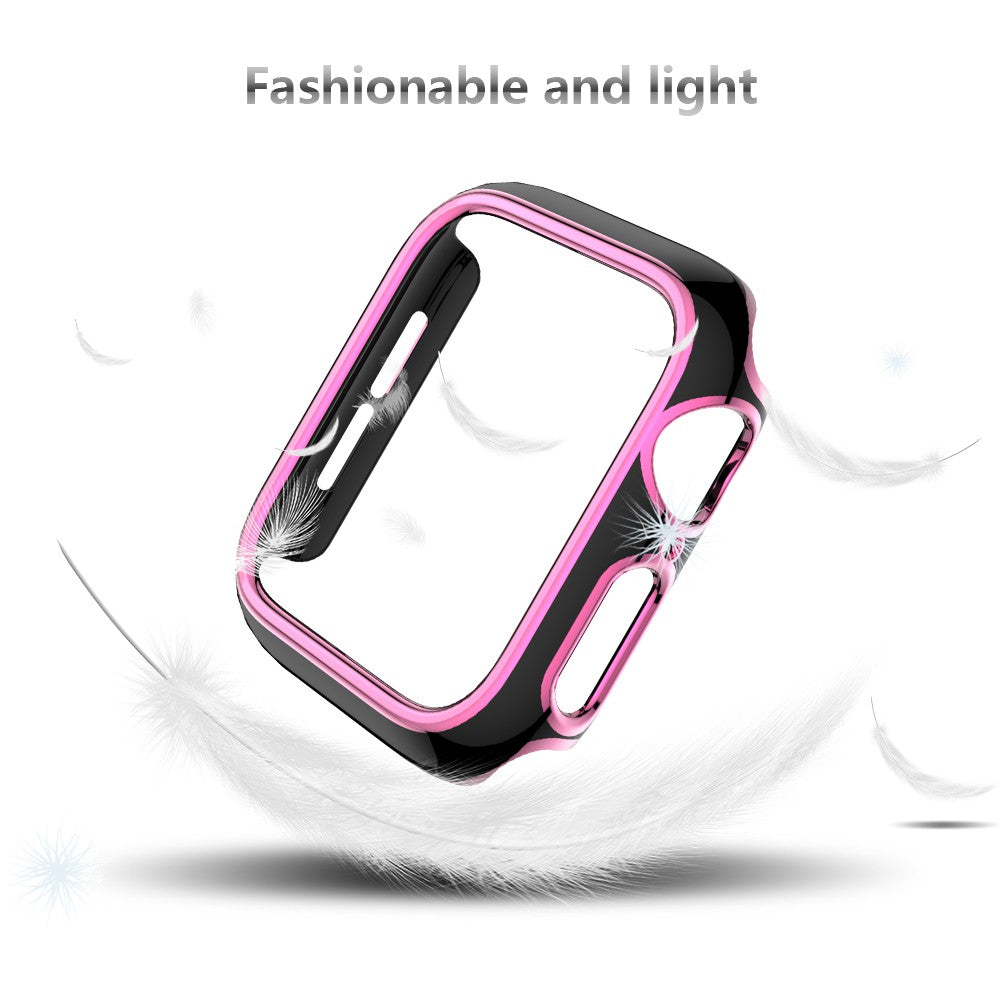 For Apple Watch Series 4 / 5 / 6 44mm / SE 44mm / SE (2022) 44mm Stylish Dual Color Watch Case PC Electroplating Anti-scratch Half Protective Cover