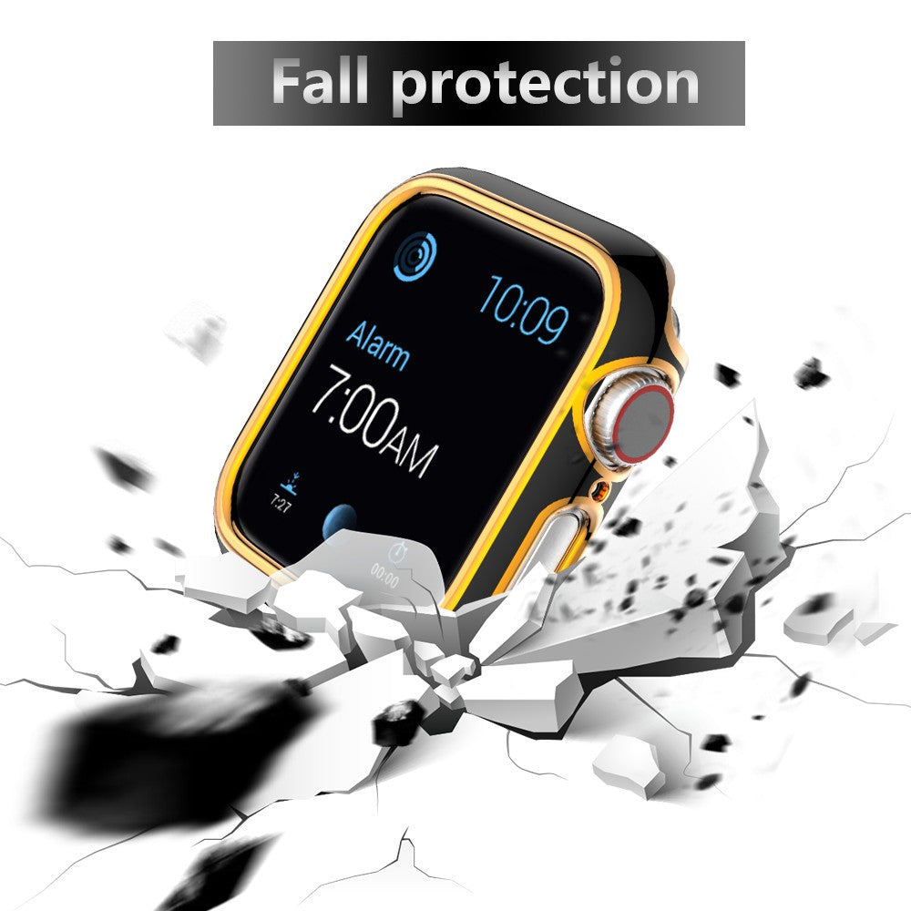 For Apple Watch Series 4 / 5 / 6 44mm / SE 44mm / SE (2022) 44mm Stylish Dual Color Watch Case PC Electroplating Anti-scratch Half Protective Cover