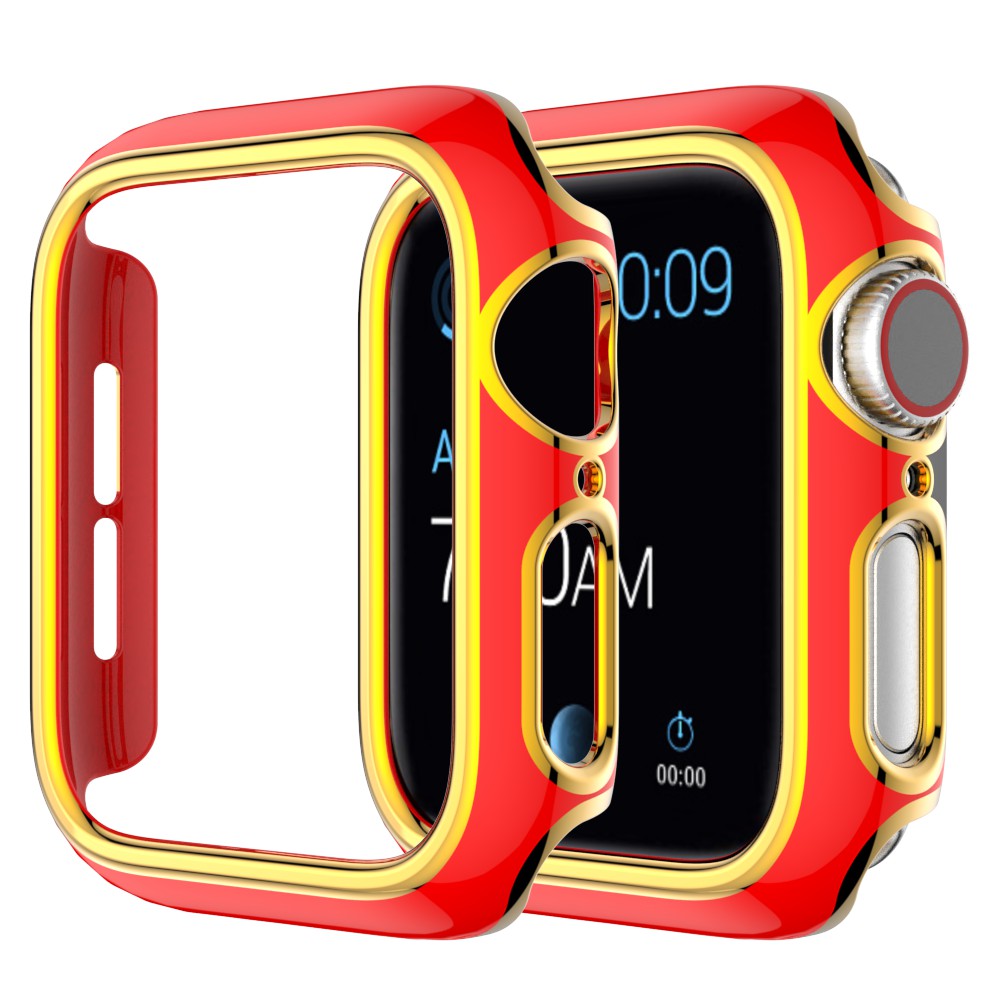 For Apple Watch Series 4 / 5 / 6 44mm / SE 44mm / SE (2022) 44mm Stylish Dual Color Watch Case PC Electroplating Anti-scratch Half Protective Cover