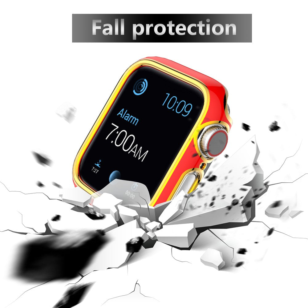 For Apple Watch Series 4 / 5 / 6 44mm / SE 44mm / SE (2022) 44mm Stylish Dual Color Watch Case PC Electroplating Anti-scratch Half Protective Cover