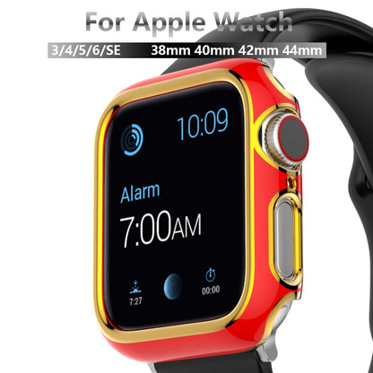 For Apple Watch Series 4 / 5 / 6 44mm / SE 44mm / SE (2022) 44mm Stylish Dual Color Watch Case PC Electroplating Anti-scratch Half Protective Cover